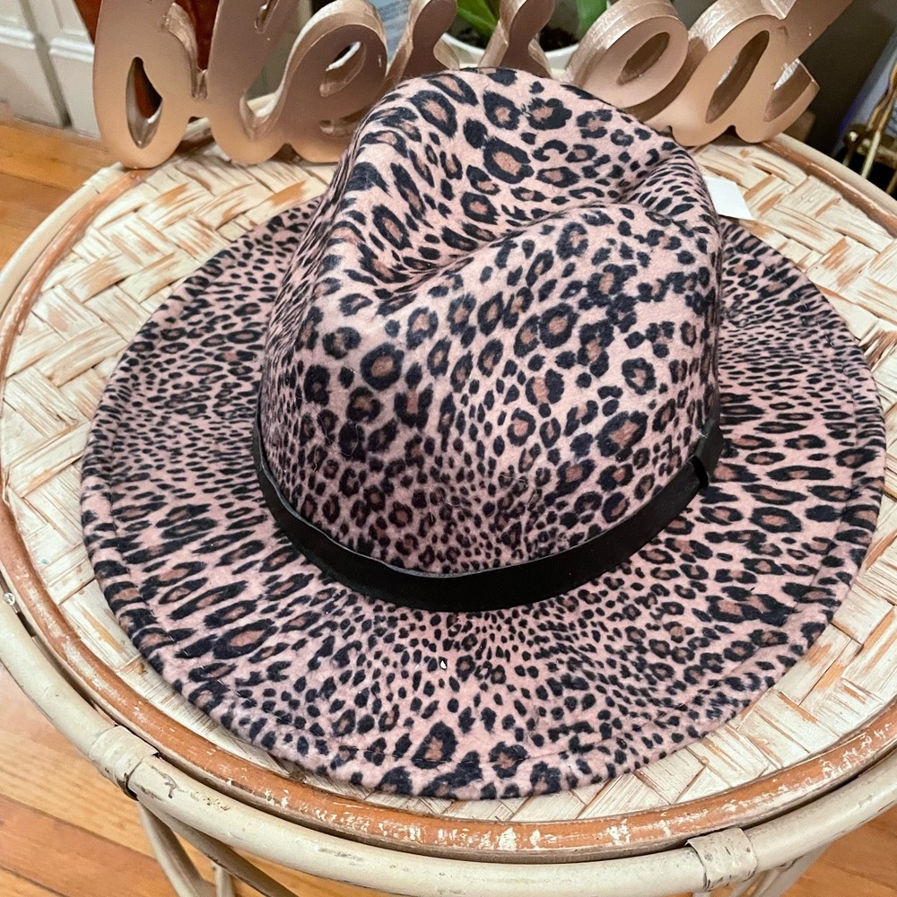 Leopard print Fedora hat